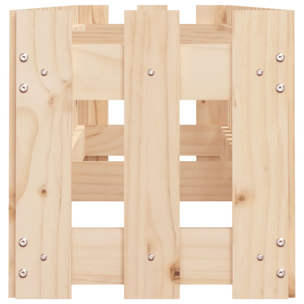 Arriate Elevado Jardín Con Valla Madera Maciza Pino 200x30x30cm_5