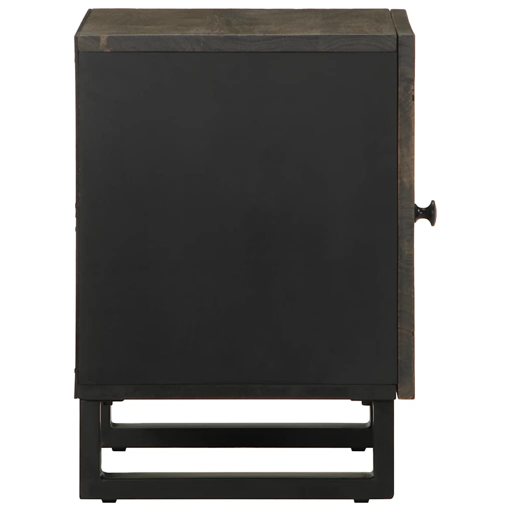 Mesitas De Noche 2 Uds Madera Maciza De Mango Negro 40x33x46 Cm_3
