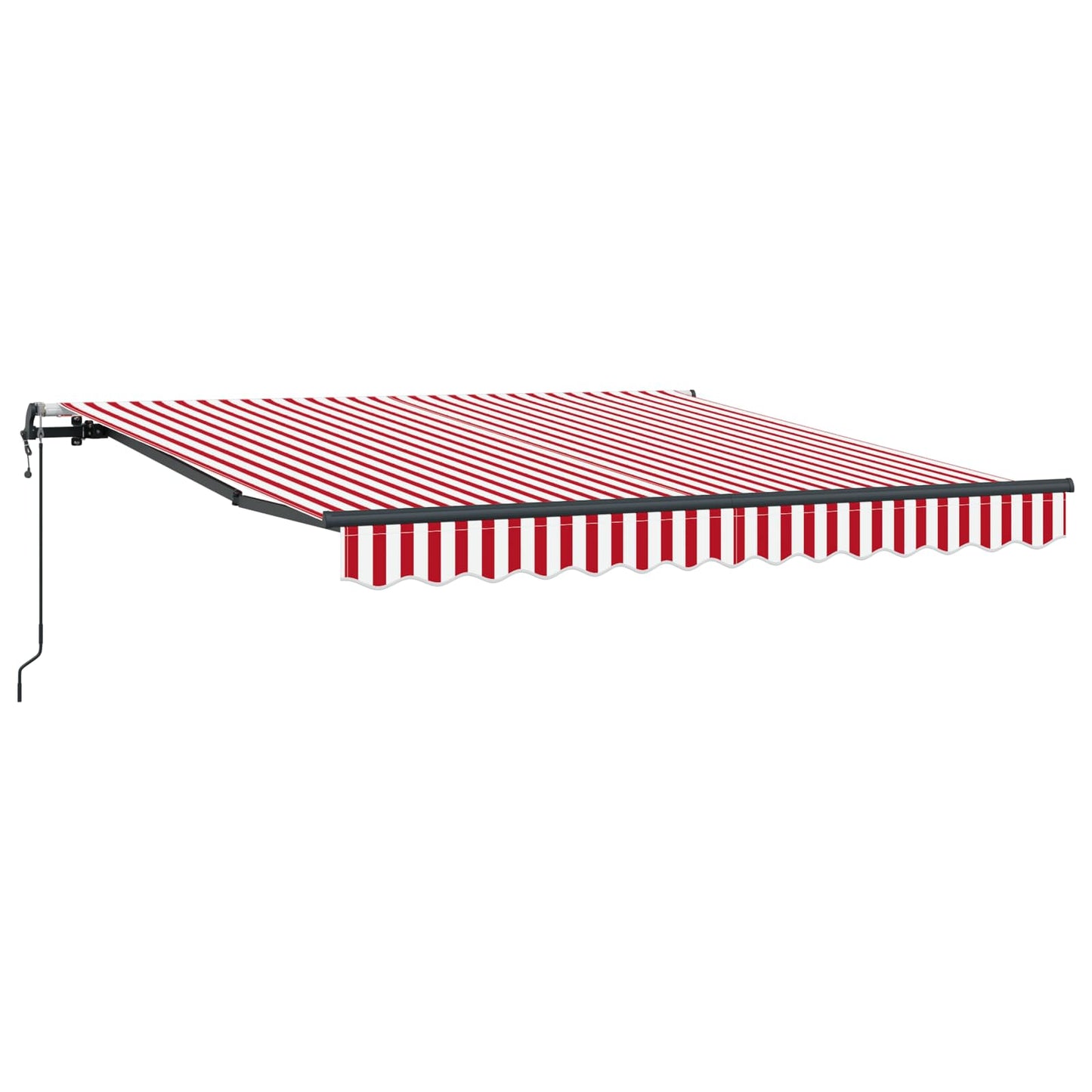 Toldo Retráctil Rojo Y Blanco 300 X 250 Cm Tela Y Aluminio_0