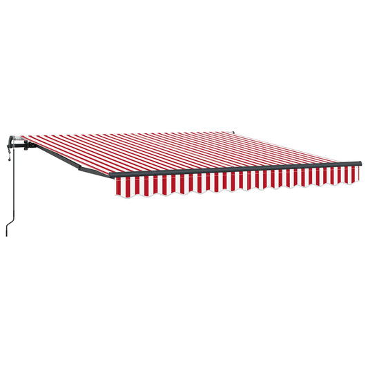 Toldo Retráctil Rojo Y Blanco 300 X 250 Cm Tela Y Aluminio_0