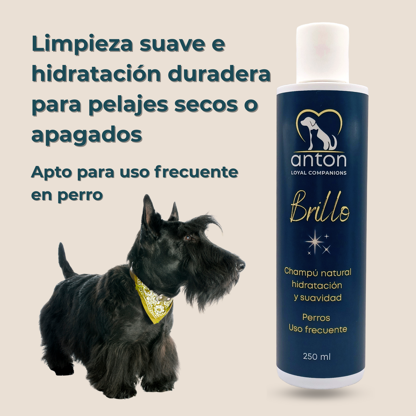 Champú natural para perros Brillo – hidratación y suavidad 250 ml_1