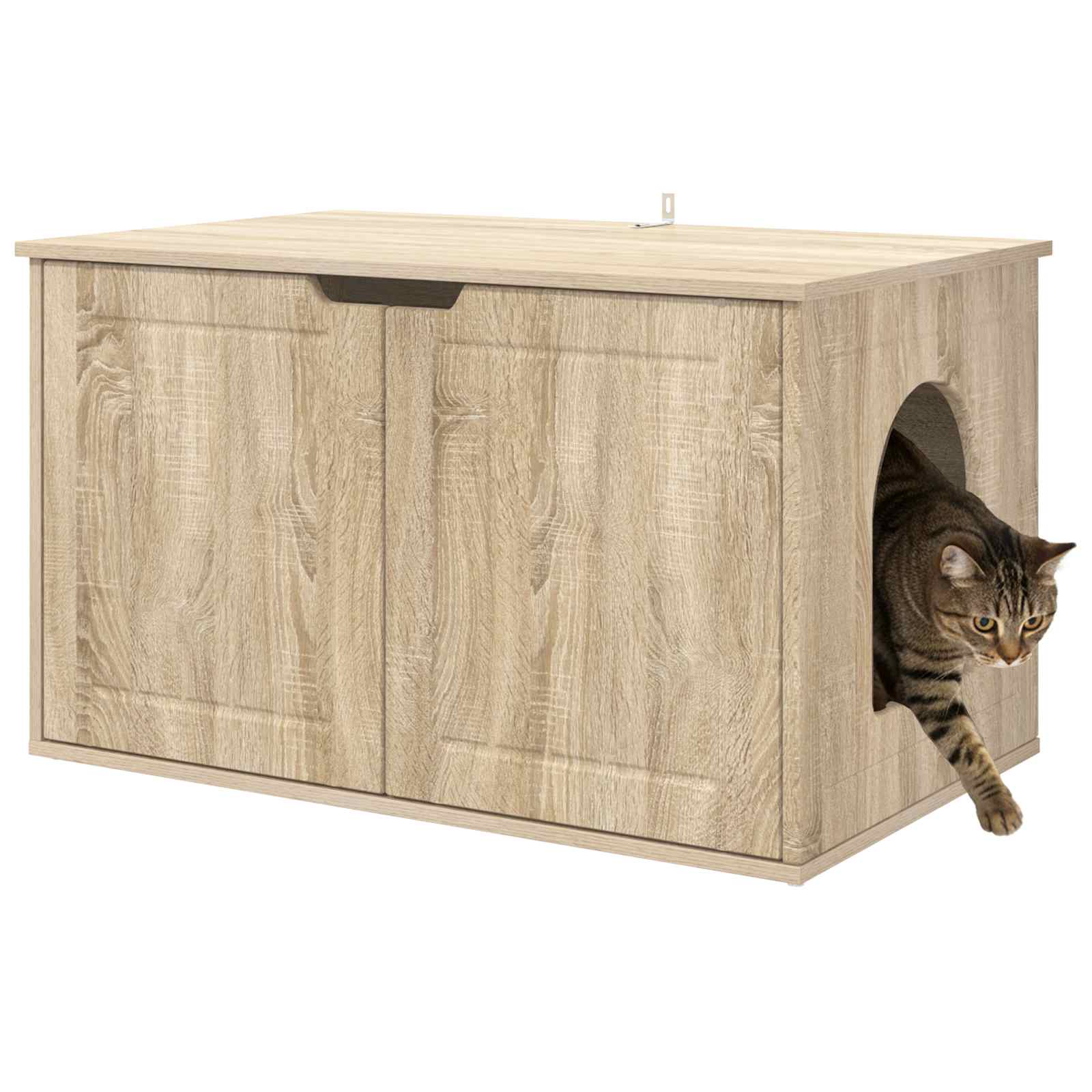 Casa Para Gatos Sonoma 85 X 55 X 50,5 Cm Madera De Ingeniería_2
