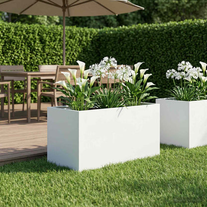 Macetero De Jardín Blanco 100 X 50 X 50 Cm_1