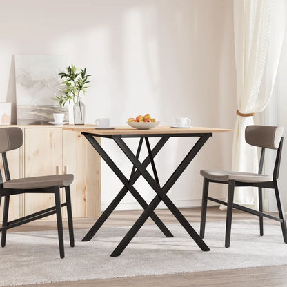 Mesa De Comedor Marco X Madera Maciza Pino Y Acero 90x90x75 Cm_1