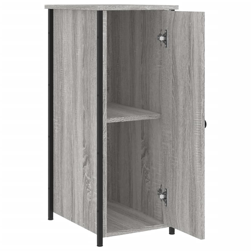 Mesita De Noche Madera De Ingeniería Gris Sonoma 32x42x80 Cm_4