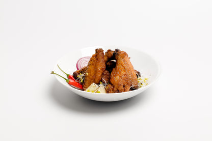 Alas De Pollo Ecológico Asadas Al Horno Con Salsa Barbacoa