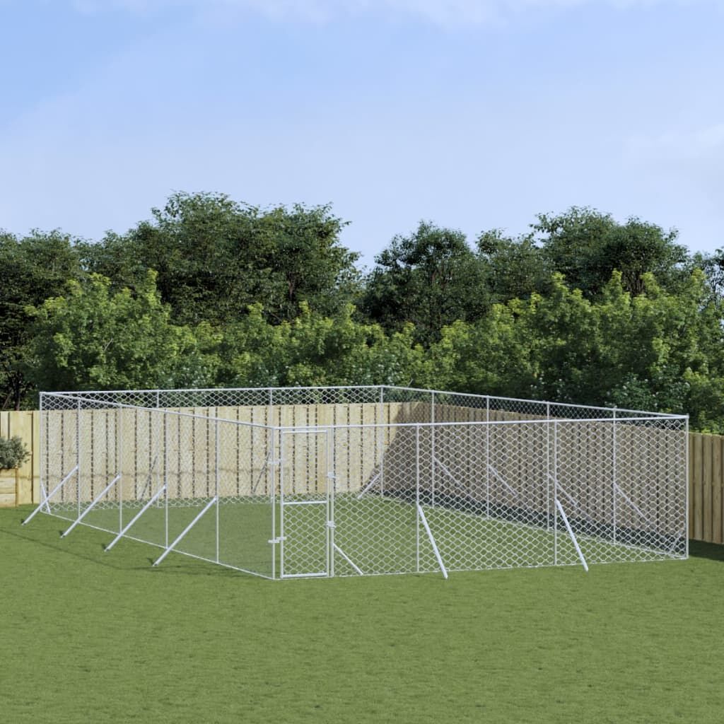 Vidaxl Perrera De Exterior Acero Galvanizado Plateado 6x10x2 M_1