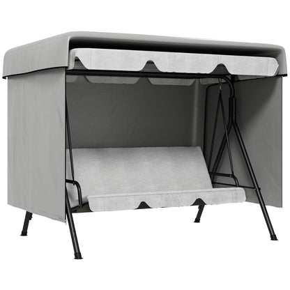 Outsunny Funda Balancín Jardín Con Cremallera 215x155x150 Cm Gris Claro_0
