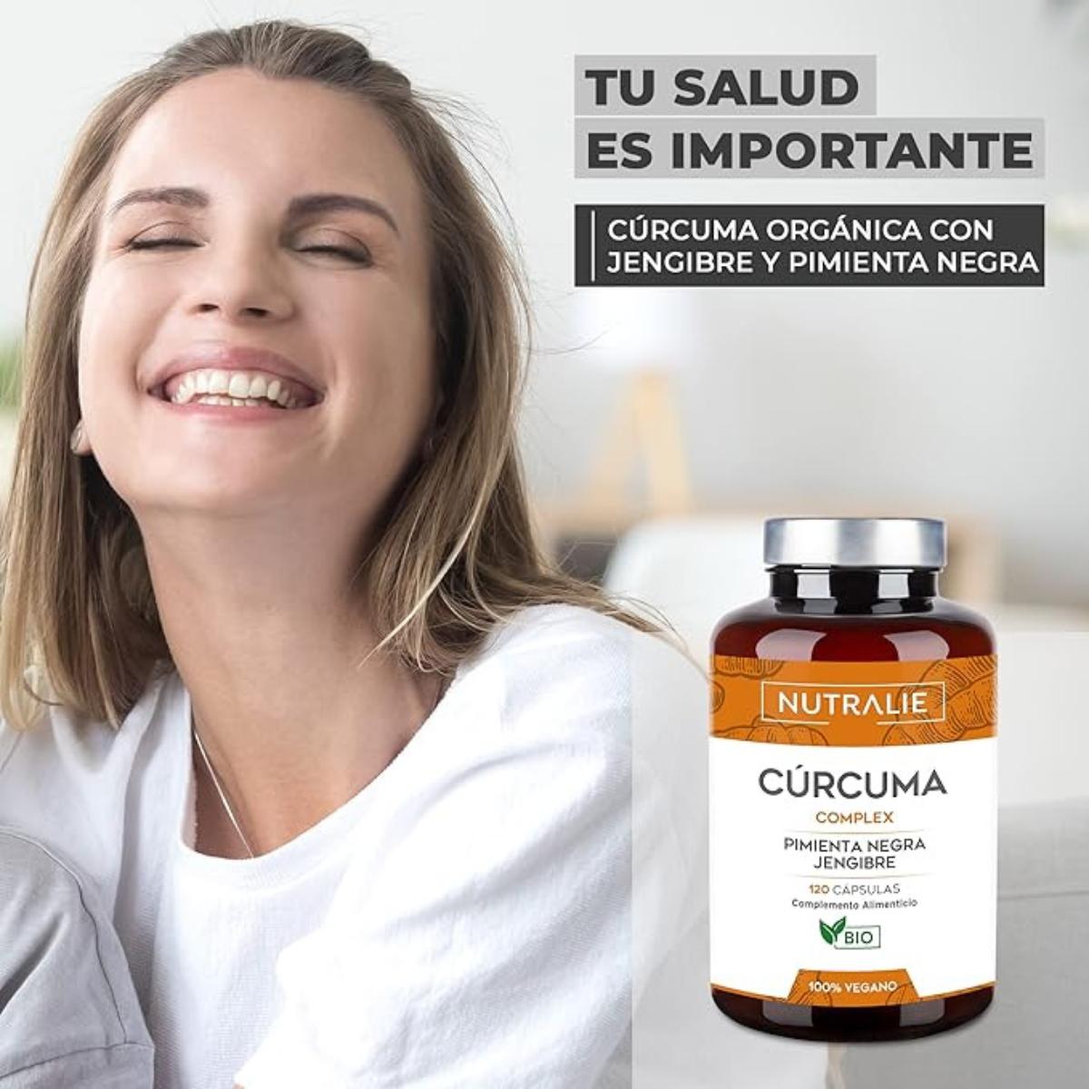 Pack 2 x Nutralie Cúrcuma Complex + Jengibre y Pimienta Negra Orgánica 120 cápsulas