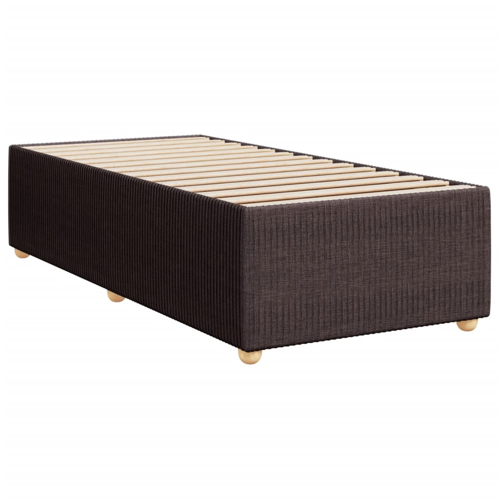 Cama Box Spring Con Colchón Tela Marrón Oscuro 80x200 Cm / Vetonek_4