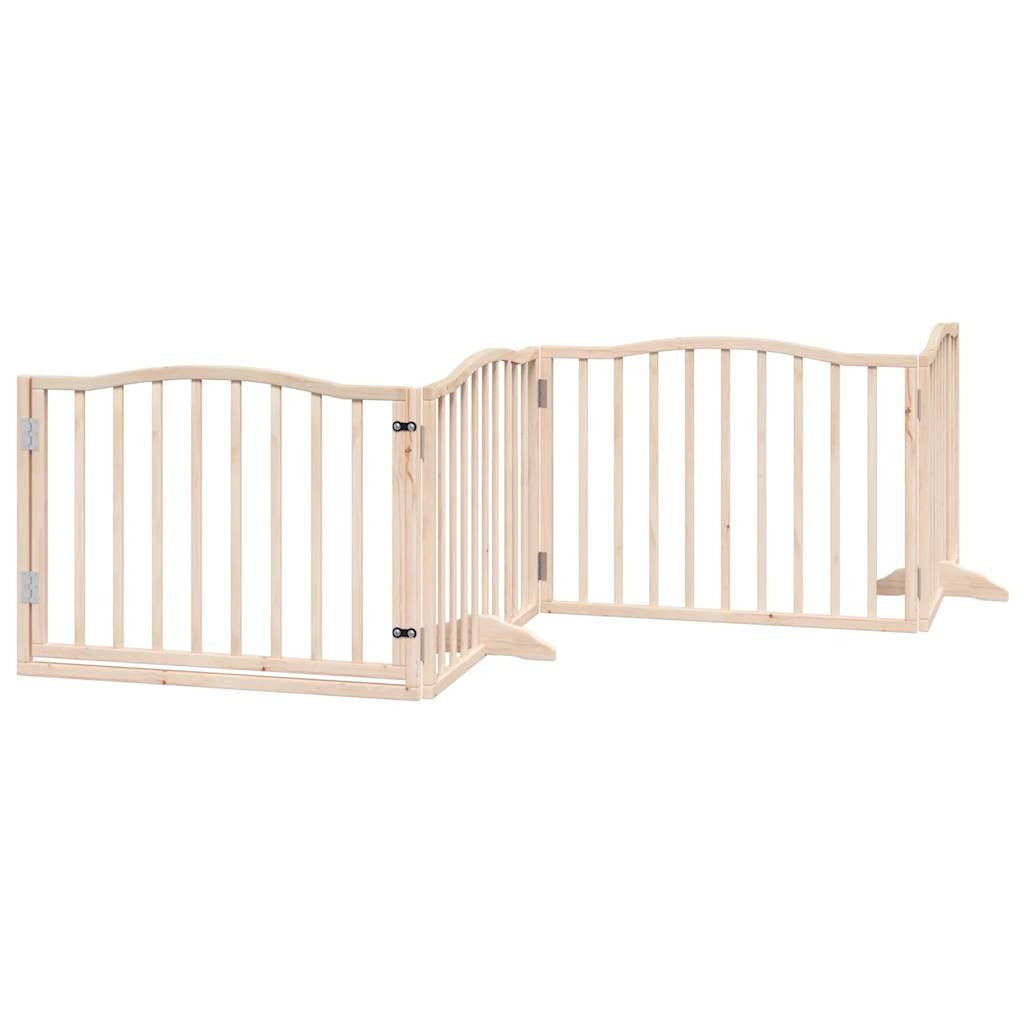 Vidaxl Puerta Para Perros Plegable 6 Paneles Madera De Álamo 480 Cm_0
