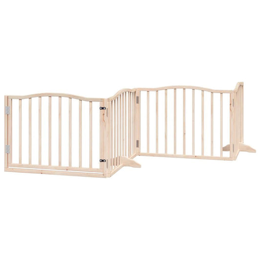 Vidaxl Puerta Para Perros Plegable 6 Paneles Madera De Álamo 480 Cm_0