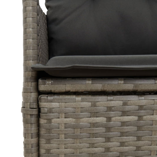 Set Comedor De Jardín 5 Piezas Con Cojines Ratán Sintético Gris / Vetonek_0