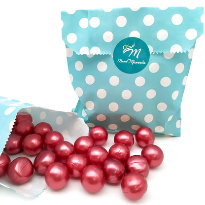 Bolsa Regalo 12 Perlas De Baño Aroma Fresas - Con Aceite De Soja - Hidrata, Suaviza Y Perfuma La Piel - Forma Bola_0