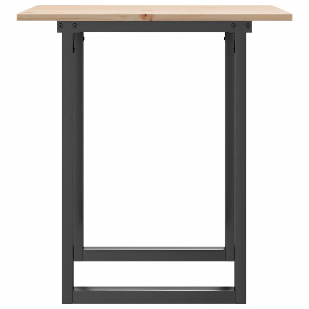 Mesa De Comedor Marco O Madera Maciza Pino Y Acero 60x60x75 Cm_3