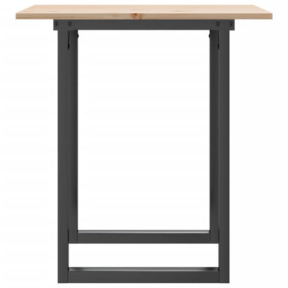Mesa De Comedor Marco O Madera Maciza Pino Y Acero 60x60x75 Cm_3