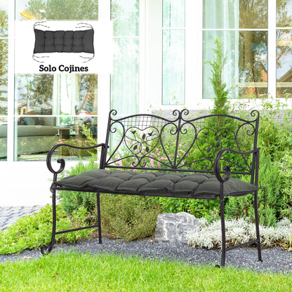 Outsunny Cojín Para Banco De Jardín Acolchado 100x40x10 Cm Gris Oscuro_1