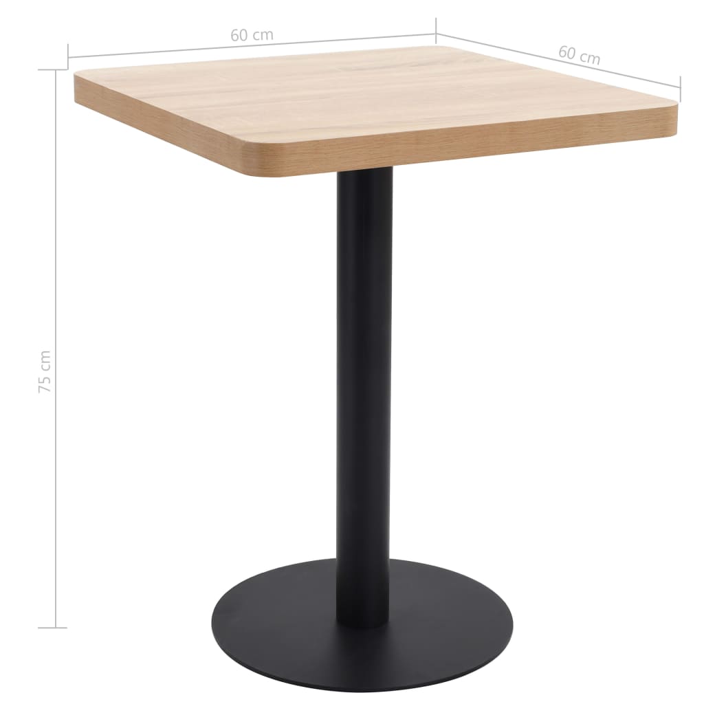 Mesa De Bistró Mdf Marrón Claro 60x60 Cm_4