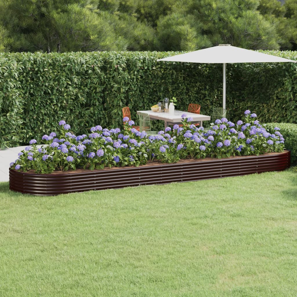 Jardinera Arriate Acero Galvanizado Marrón 523x140x36cm_1