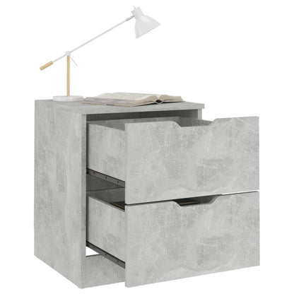 Mesita De Noche Madera De Ingeniería Gris Hormigón 40x40x50 Cm_3