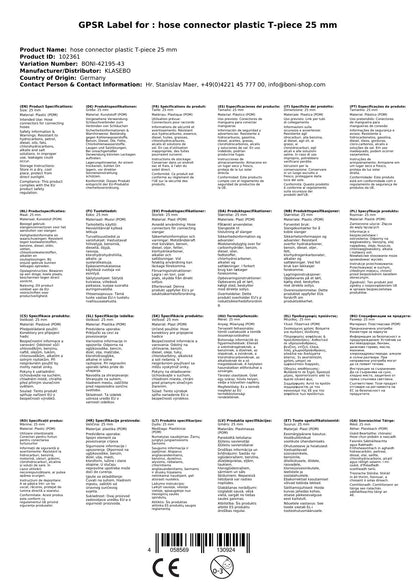 Conector De Manguera De Plástico T-pieza 25 Mm