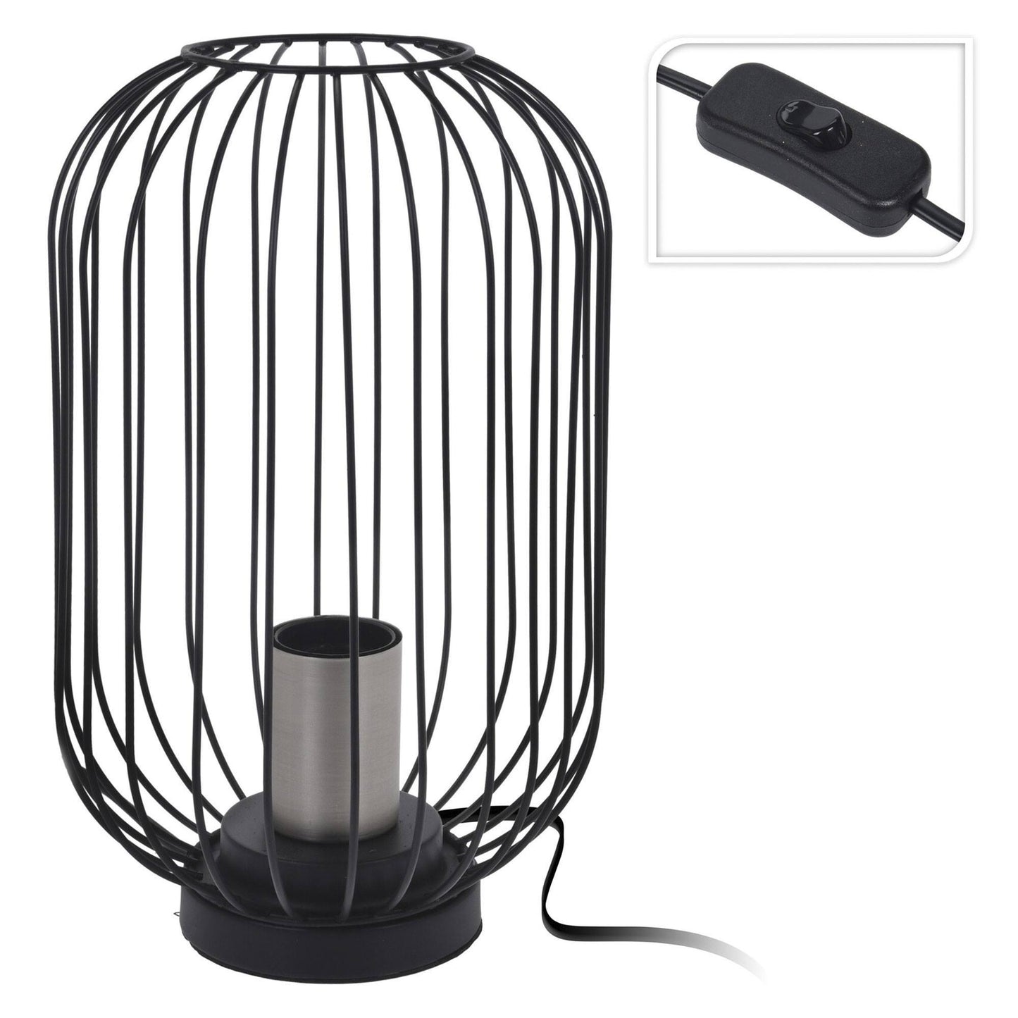 Well Home Lampara De Mesa Color Negro En Metal Ø18x29cm_2