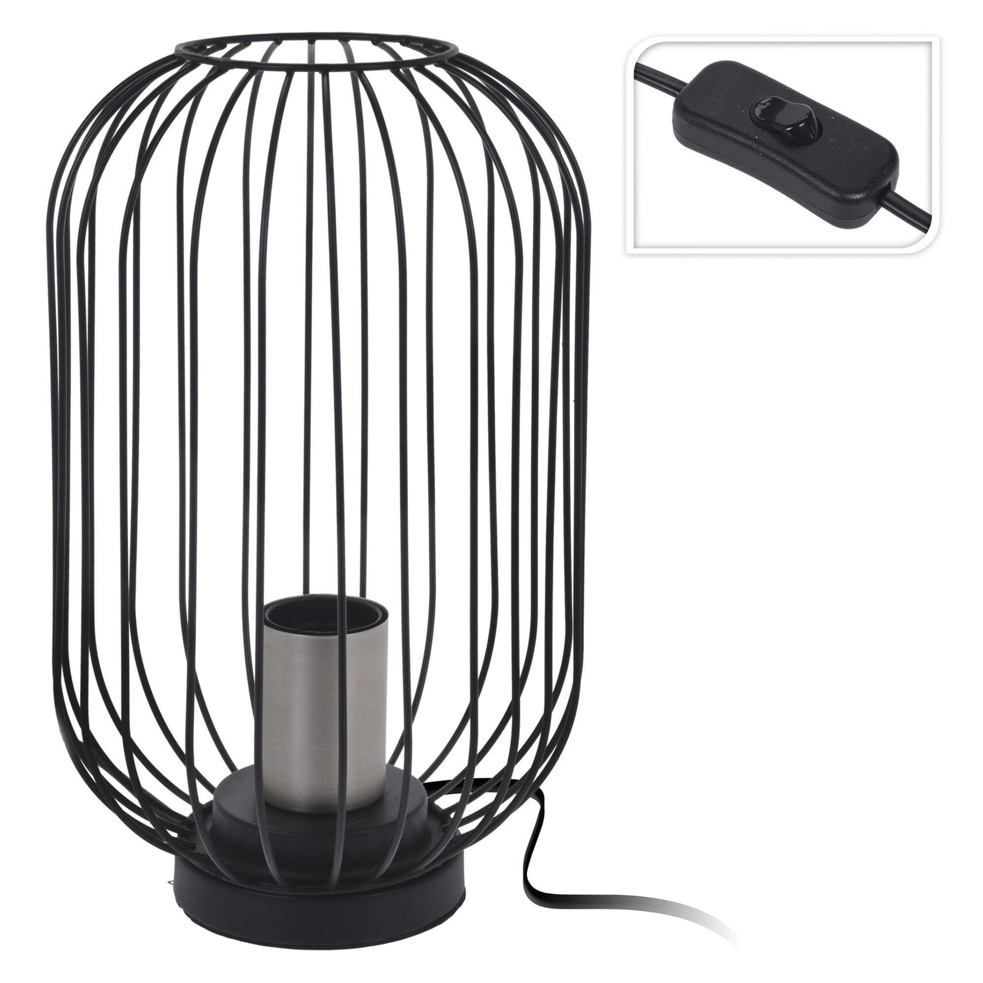 Well Home Lampara De Mesa Color Negro En Metal Ø18x29cm_2