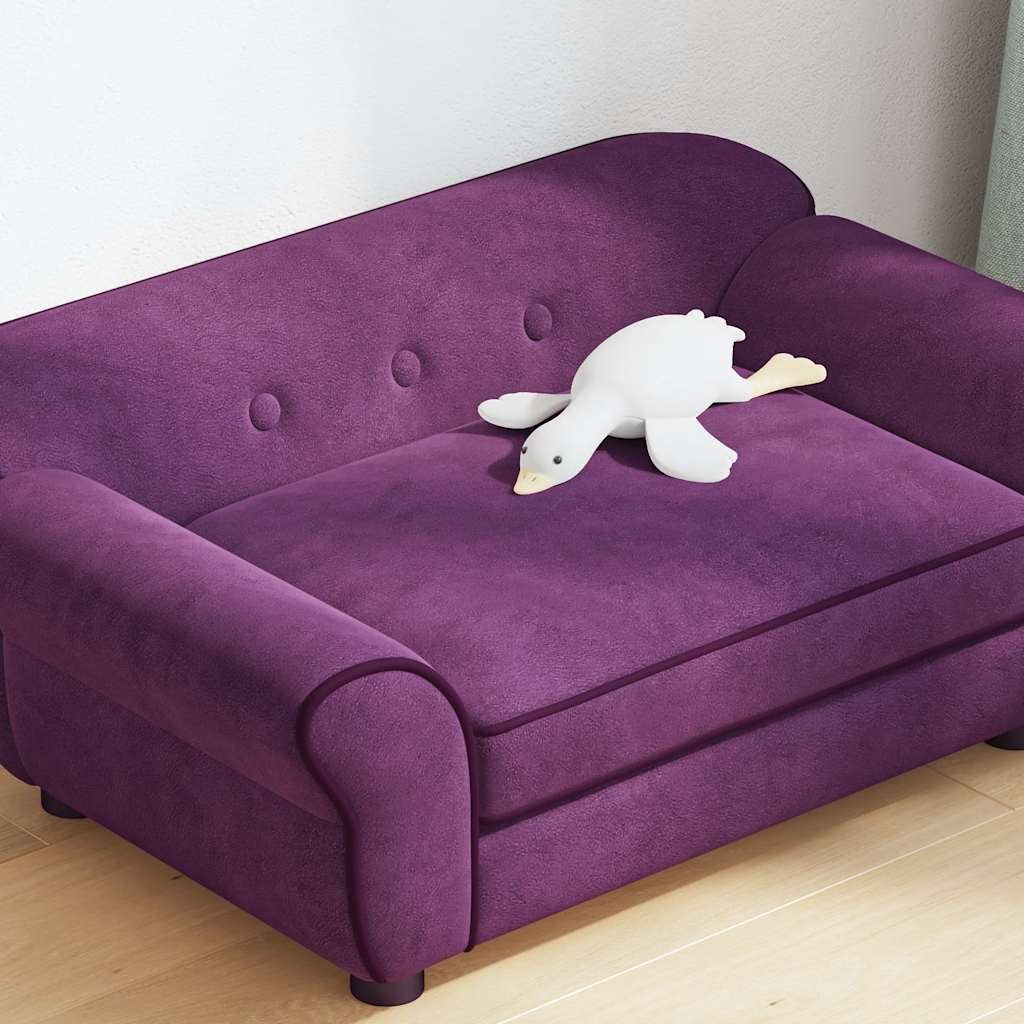 Vidaxl Sofá Para Perros Felpa Color Burdeos 72x45x30 Cm_3