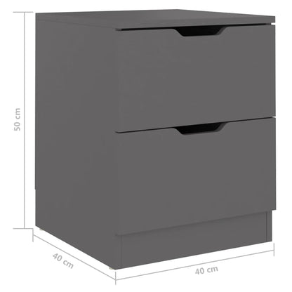 Mesita De Noche Madera De Ingeniería Gris 40x40x50 Cm_4