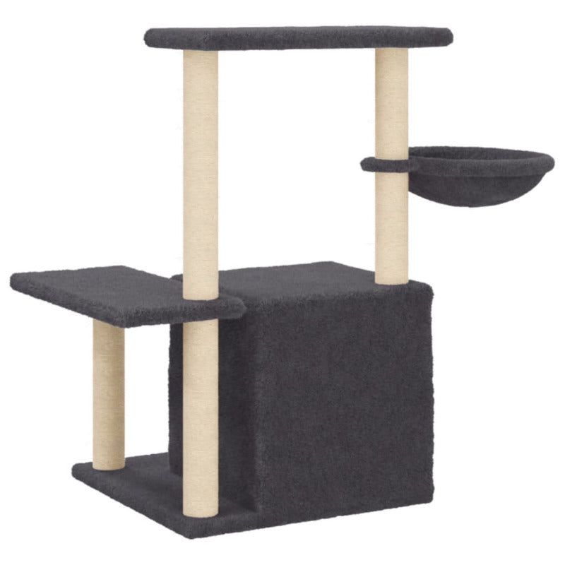 Vidaxl Rascador Para Gatos Con Postes De Sisal Gris Oscuro 83 Cm_5