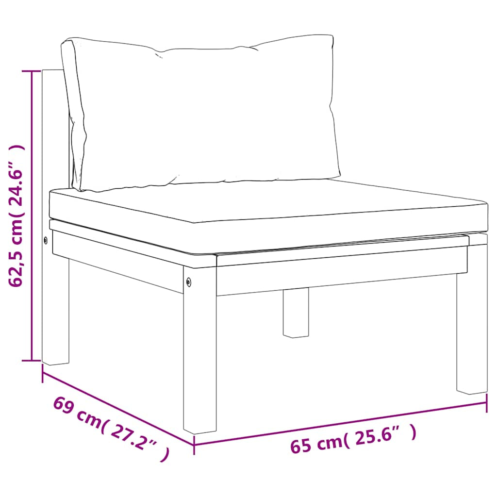 Vidaxl Muebles De Jardín 3 Pzas Con Cojines Madera Acacia Gris Oscuro_2