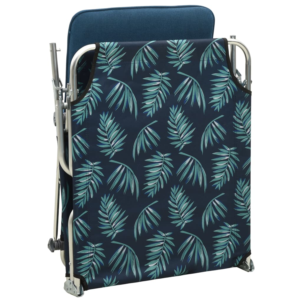 Tumbona Plegable Con Toldo De Acero Estampado De Hojas_2