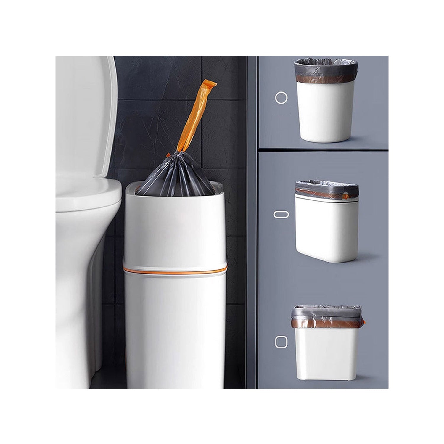 Joybos - 5 Rollos De Bolsas De Basura Negras Con Cordón