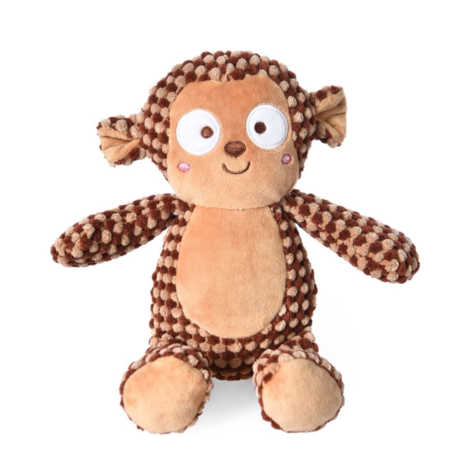 Juguete De Peluche Para Perro Wuapu Multitexturas, Diseño Mono De 19 X 24cm Con Sonido_0