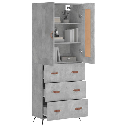 Aparador Alto Madera Contrachapada Gris Hormigón 69,5x34x180 Cm_2