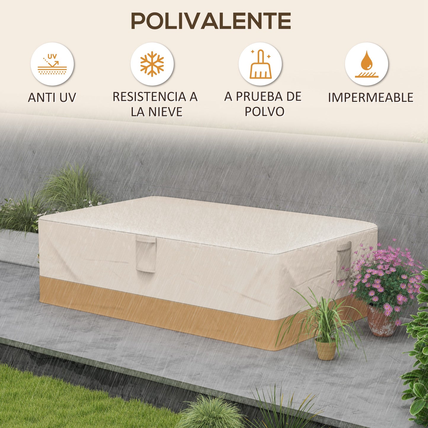 Outsunny Funda Protectora Para Muebles De Jardín Tela Oxford 600d Impermeable_5