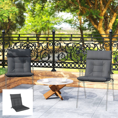 Outsunny Set De 4 Cojines Para Sillas De Jardín Con Respaldo Correas Gris_1