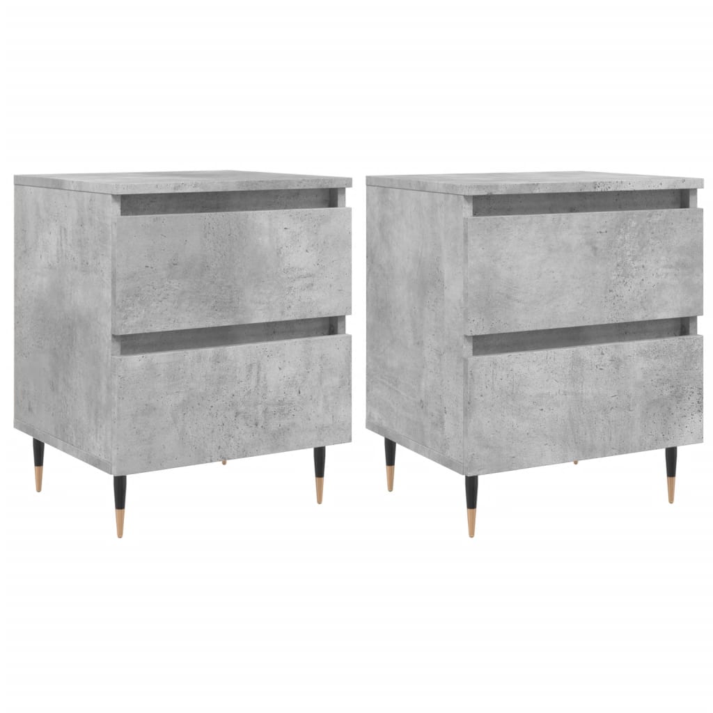 Mesitas Noche 2 Uds Madera Ingeniería Gris Hormigón 40x35x50 Cm_0