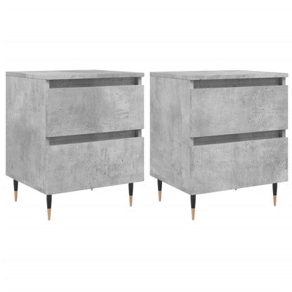 Mesitas Noche 2 Uds Madera Ingeniería Gris Hormigón 40x35x50 Cm_0