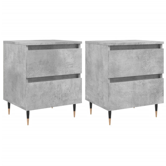 Mesitas Noche 2 Uds Madera Ingeniería Gris Hormigón 40x35x50 Cm_0