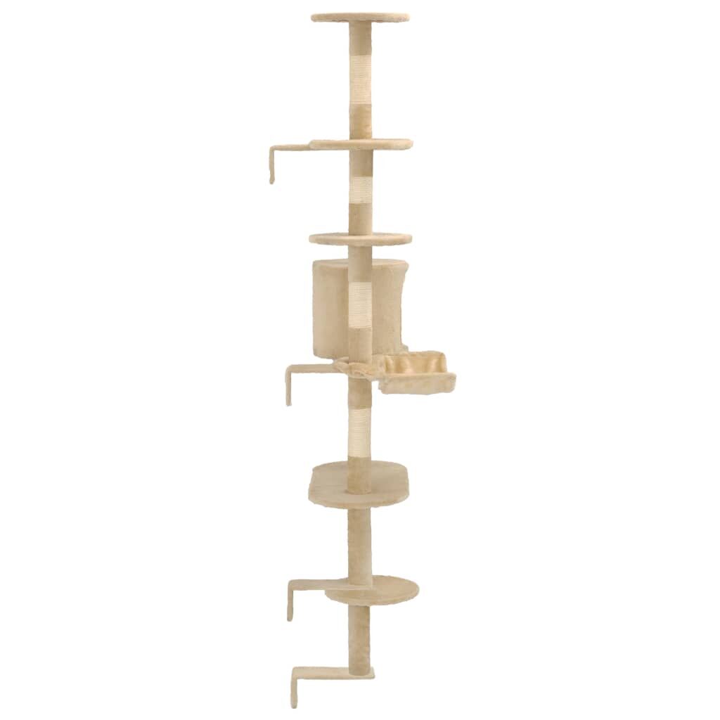 Vidaxl Rascador De Gatos De Pared Con Poste De Sisal 194 Cm Beige_4