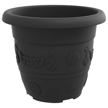 Macetas 6 Uds. Negro Ø 30 X 25 Cm Plástico_5