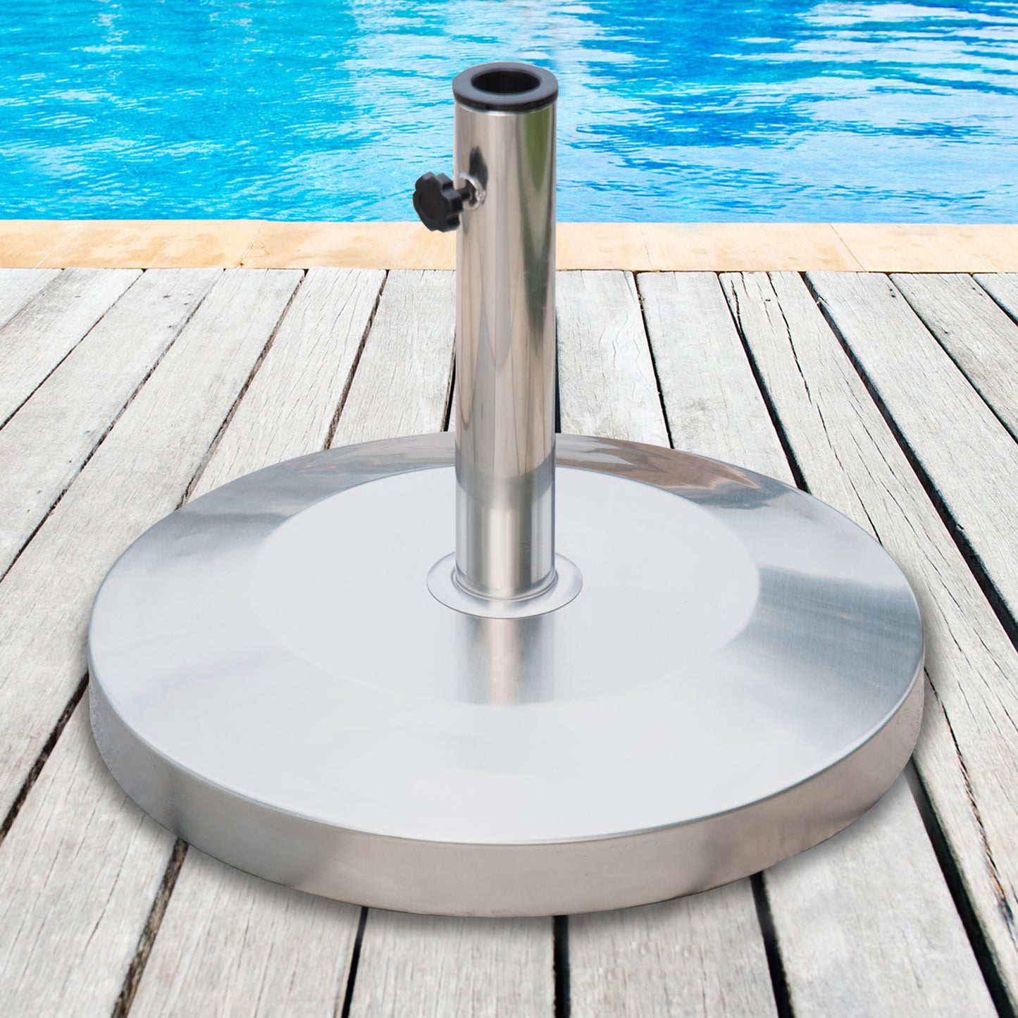 Outsunny Base Sombrilla Acero Inoxidable Soporte Pie Para Parasol_1