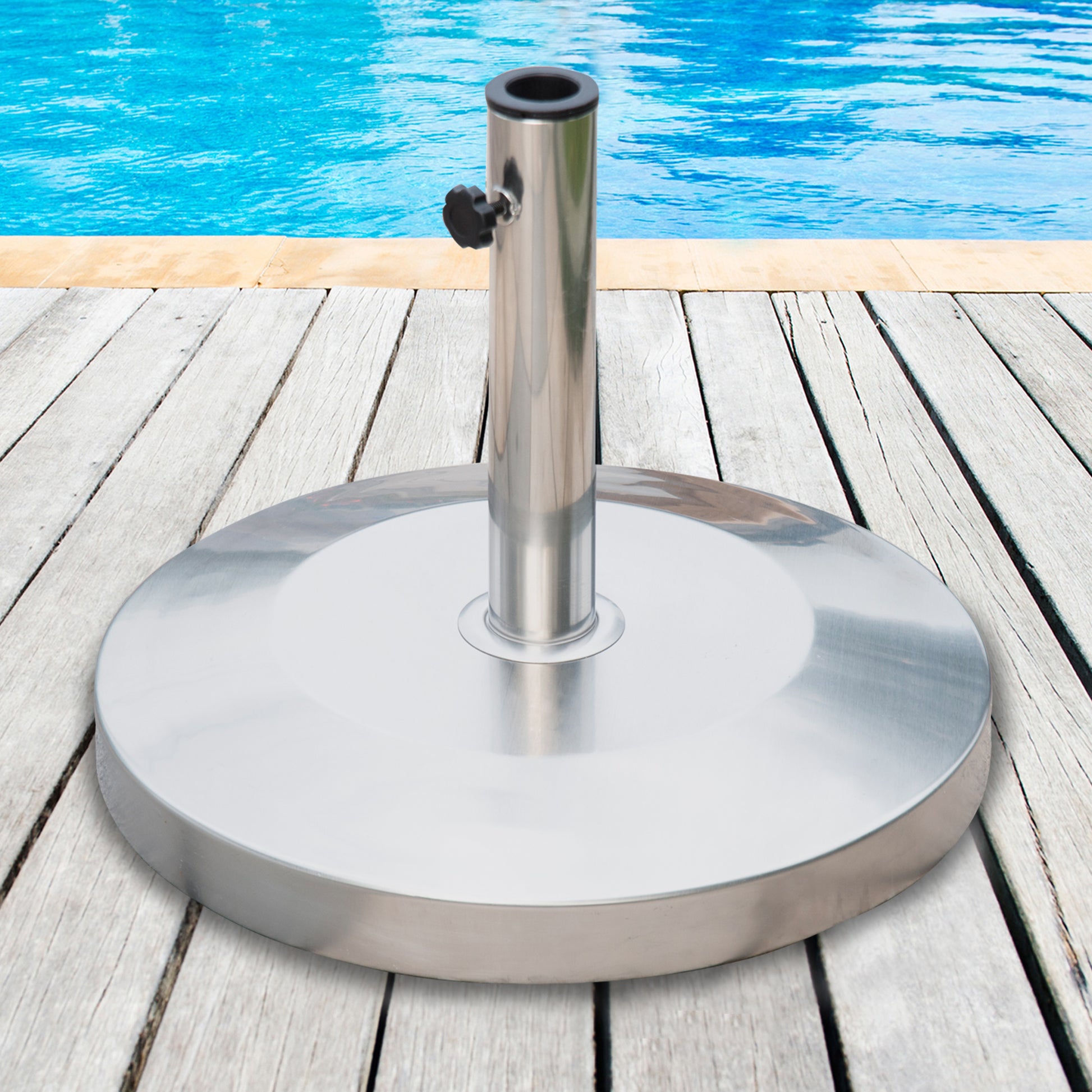 Outsunny Base Sombrilla Acero Inoxidable Soporte Pie Para Parasol_1