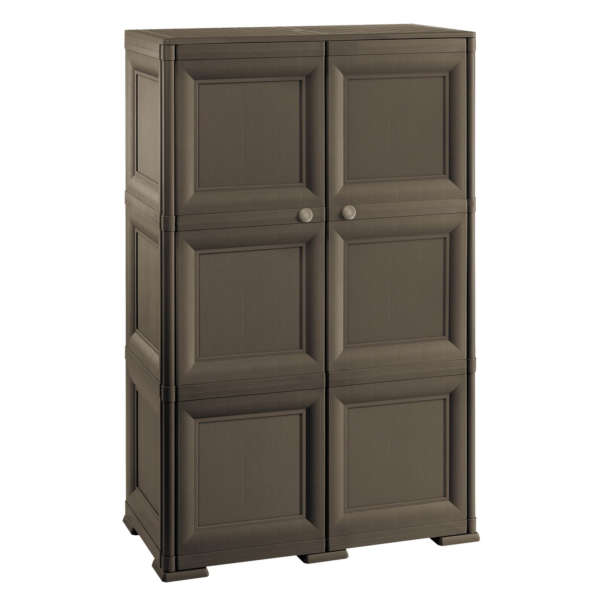 Caja De Almacenamiento Multiusos De 6 Compartimentos Y 6 Puertas Wengué_0