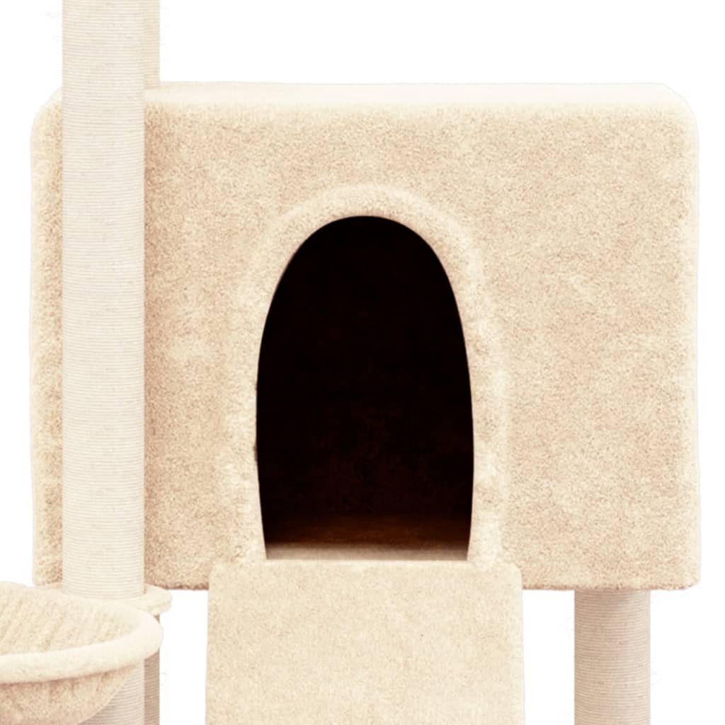 Rascador Para Gatos Con Postes De Sisal Crema 96 Cm_5