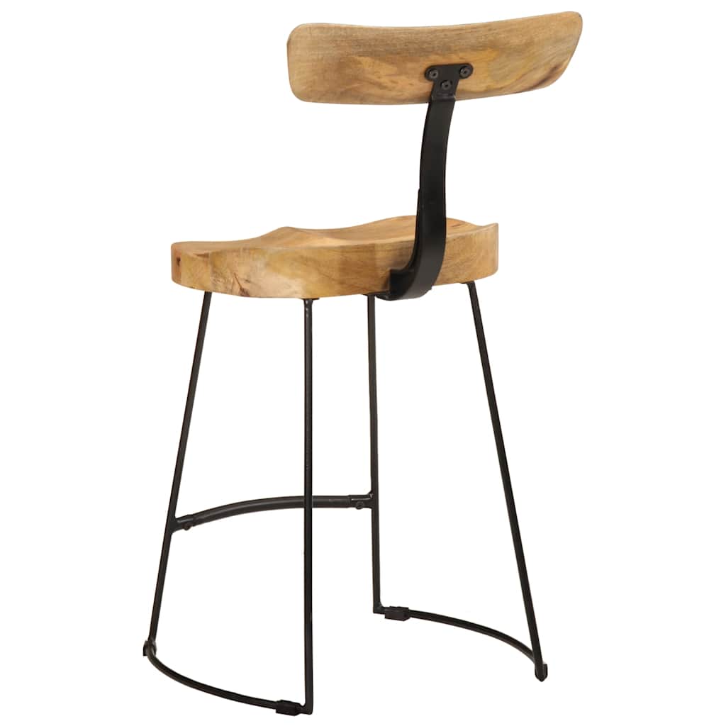 Taburetes De Barra 2 Uds Madera Maciza De Mango 49x43x79 Cm_2