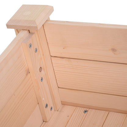 Outsunny Huerto Urbano Elevado De Madera 86x46x76 Cm Para Cultivos Natural_3