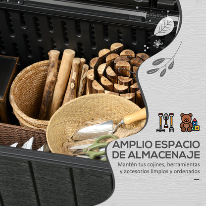 Outsunny Baúl De Almacenamiento Exterior 366l Con Ruedas 122,4x62x64,5 Cm_3