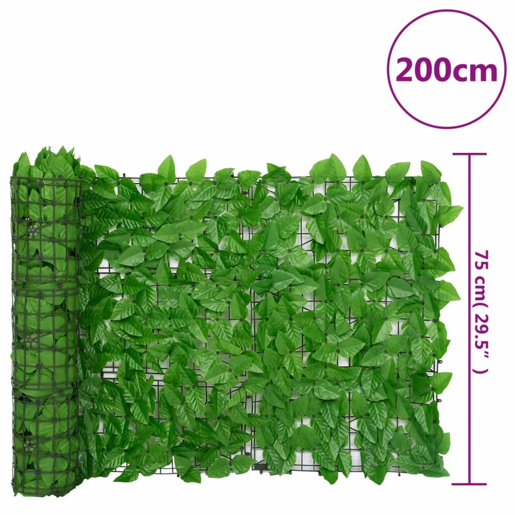 Vidaxl Pantalla De Balcón De Hojas Verde 200x75 Cm_2